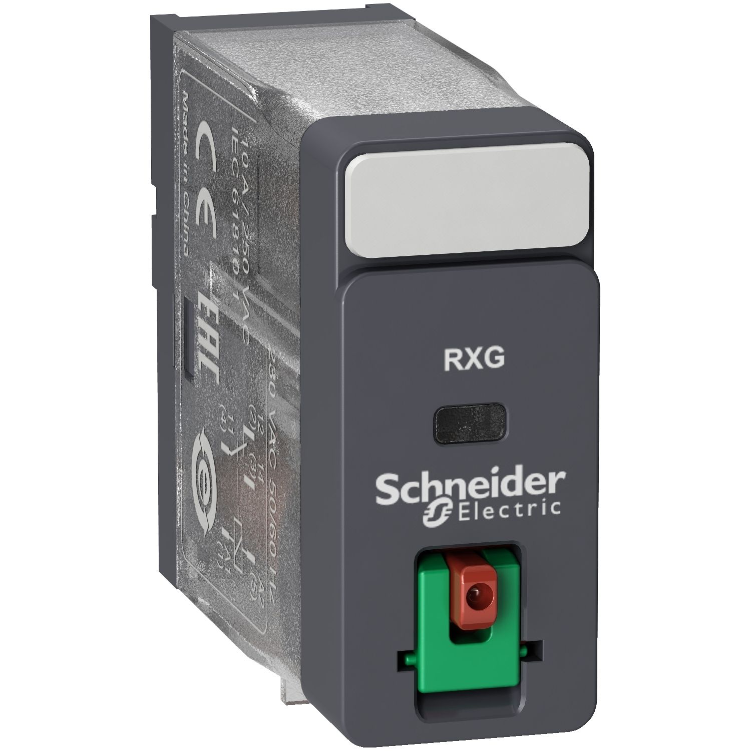 Picture of interface plug in relay, Harmony Electromechanical Relays, 10A, 1CO, lockable test but to n, 120V AC