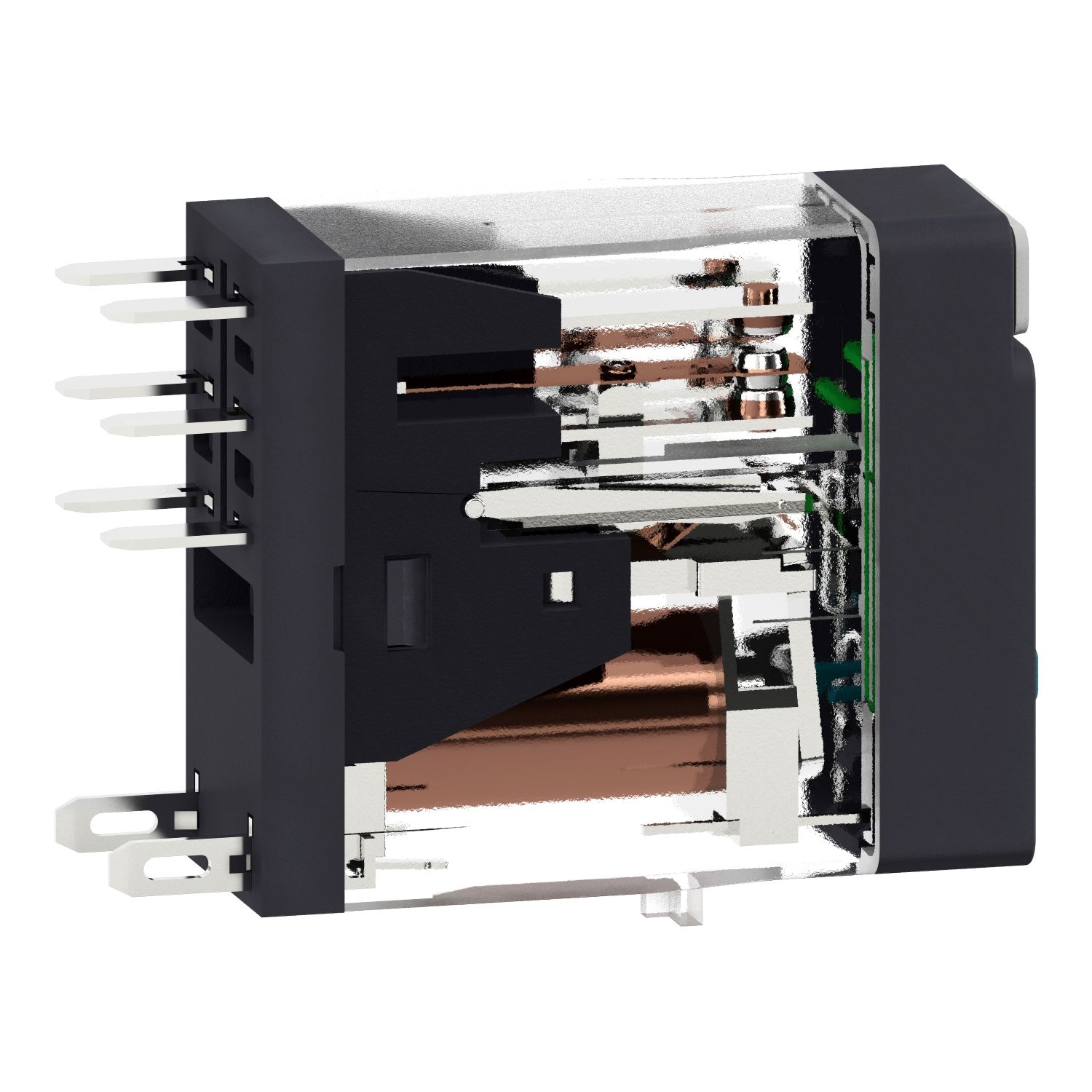 Picture of Interface plug in relay, Harmony Electromechanical Relays, 5A, 2CO, with LED, lockable test button, 48V DC