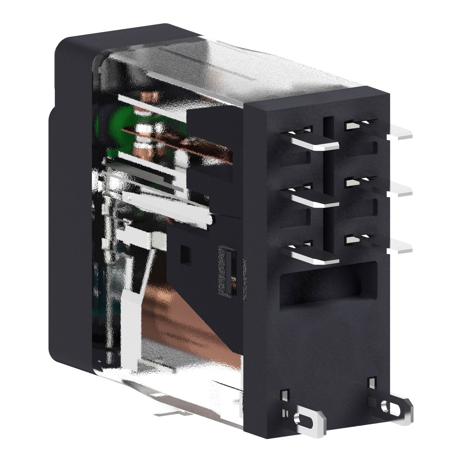 Picture of Interface plug in relay, Harmony Electromechanical Relays, 5A, 2CO, with LED, lockable test button, 12V DC