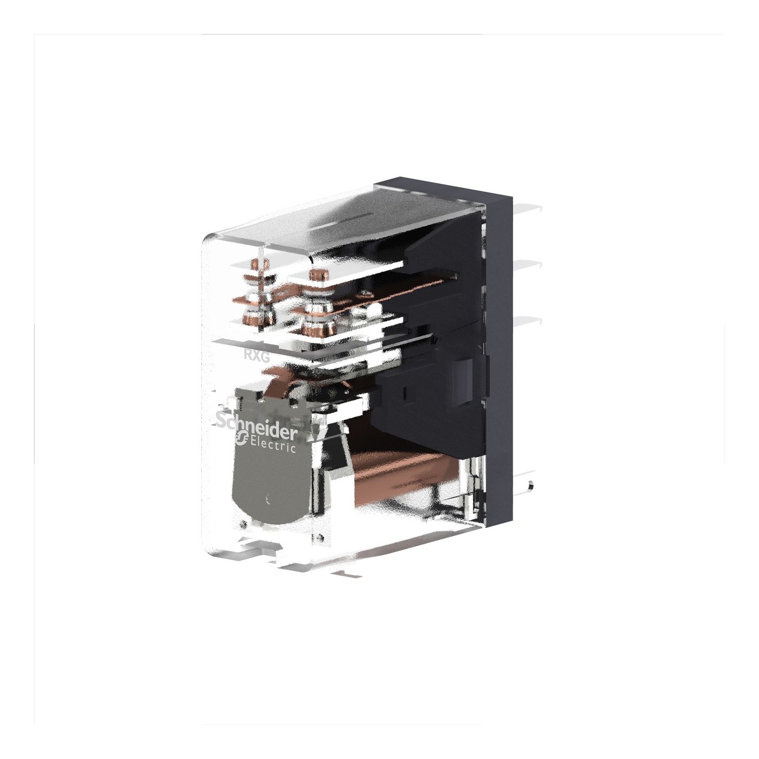 Picture of interface plug in relay, Harmony Electromechanical Relays, 5A, 2CO, clear cover, 230V AC