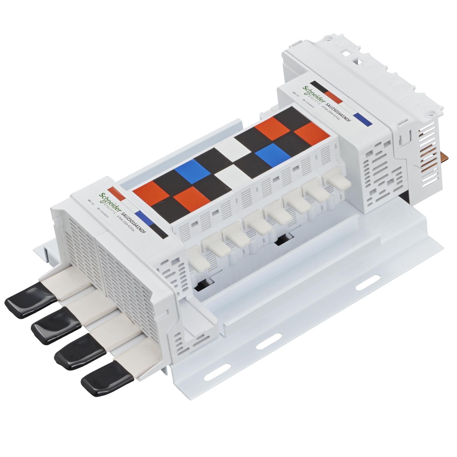 Picture of SAU Chassis, Acti9, 250A, 3*(1Ph+N), 8 poles, 18mm for iC60 MCB and RCBO, top feed