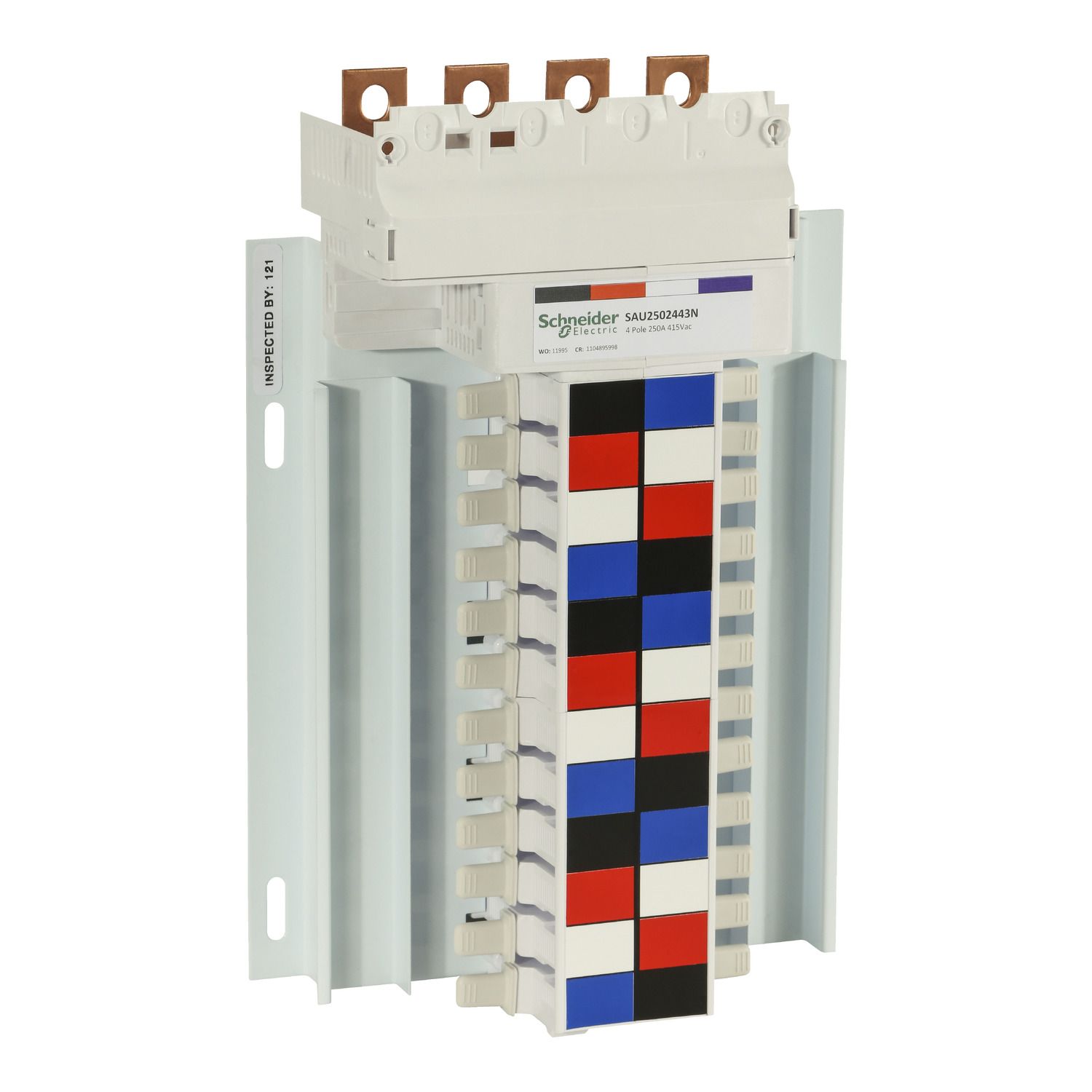 Picture of SAU Chassis, Acti9, 250A, 3Ph+N, 24 poles, 18mm for iC60 MCB and RCBO, top feed