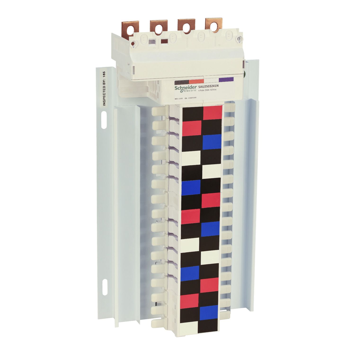Picture of SAU Chassis, Acti9, 250A, 3*(1Ph+N), 32 poles, 18mm for iC60 MCB and RCBO, top feed