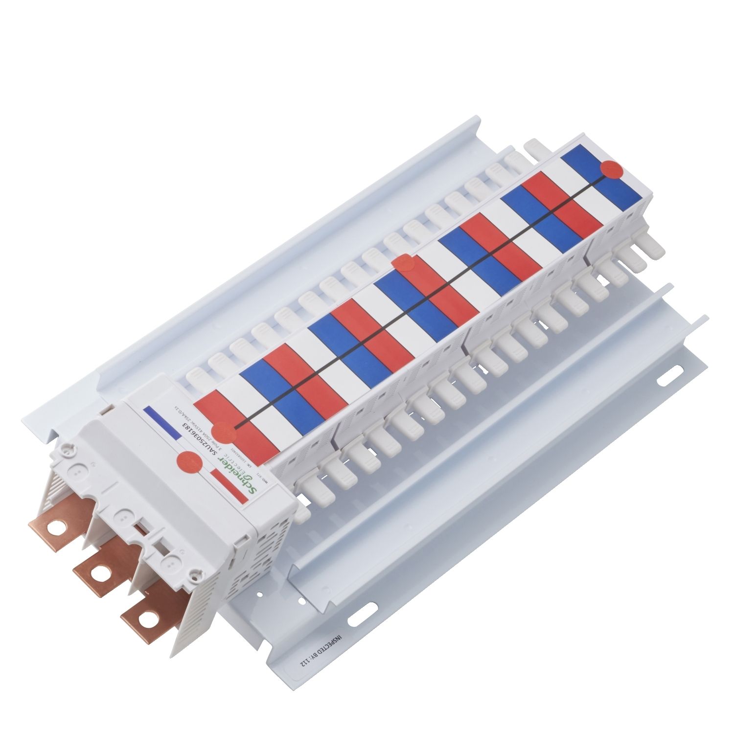 Picture of SAU Chassis, Acti9, 250A, 3Ph, 36 poles, 18mm for iC60 MCB and RCBO, top or bottom