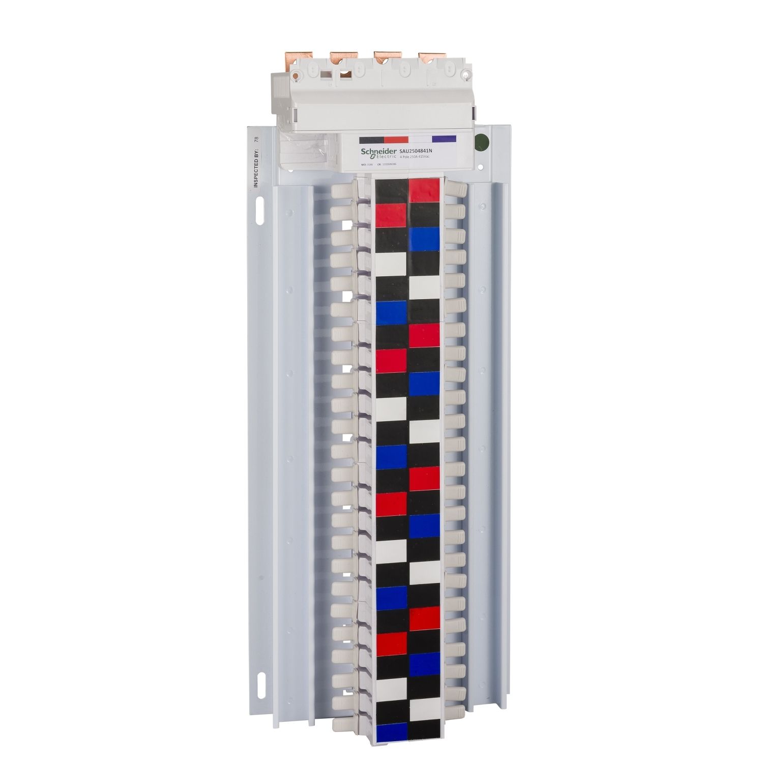Picture of SAU Chassis, Acti9, 250A, 3*(1Ph+N), 48 poles, 18mm for iC60 MCB and RCBO, top feed