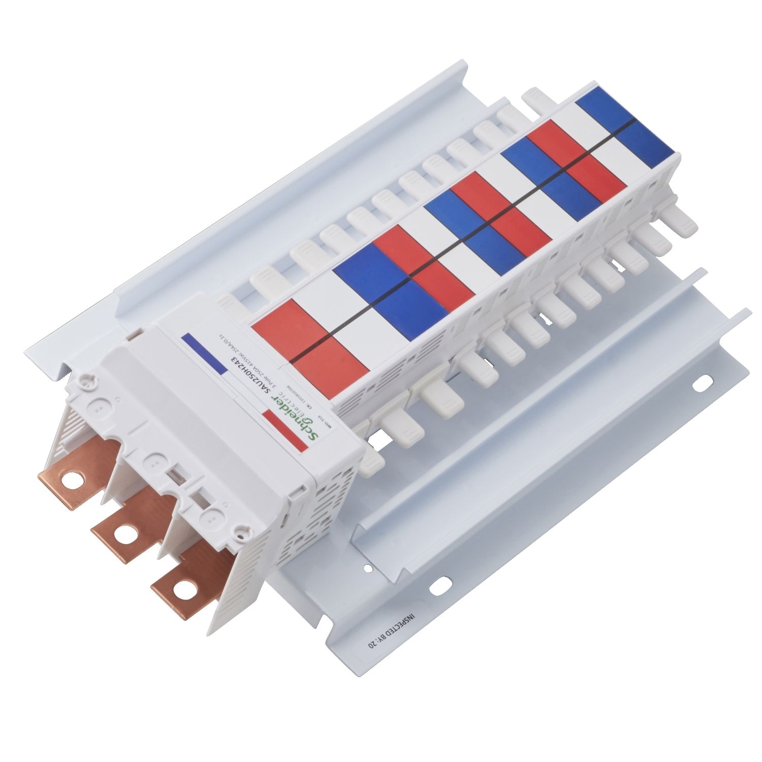 Picture of SAU hybrid Chassis, Acti9, 250A, 3Ph, 18 poles 18mm and 6 poles 27mm for MCB and RCBO, top or bottom