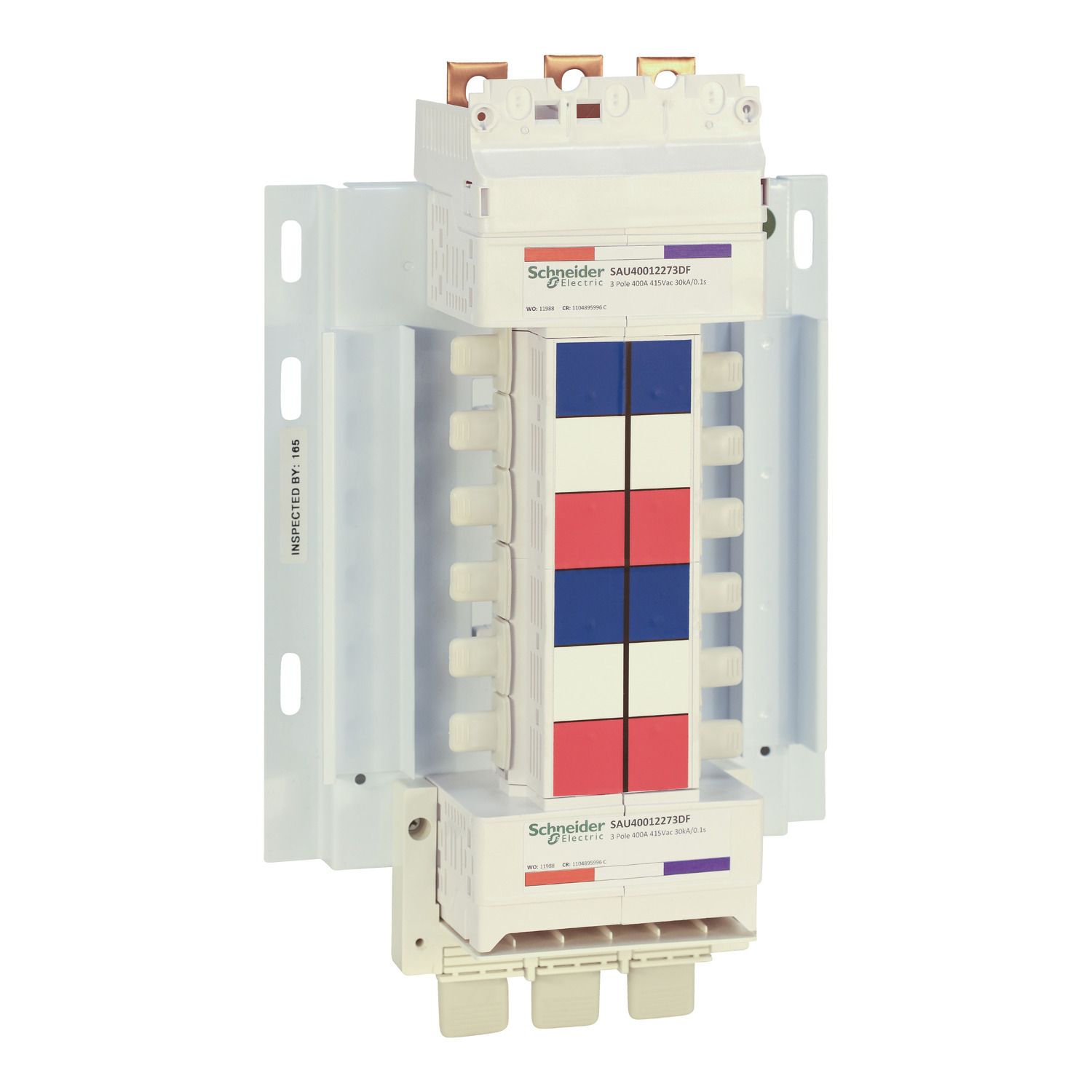 Picture of SAU Chassis 3PH, Acti9, 400A, 27mm for C120 MCB, 12 Poles, Dual Feed