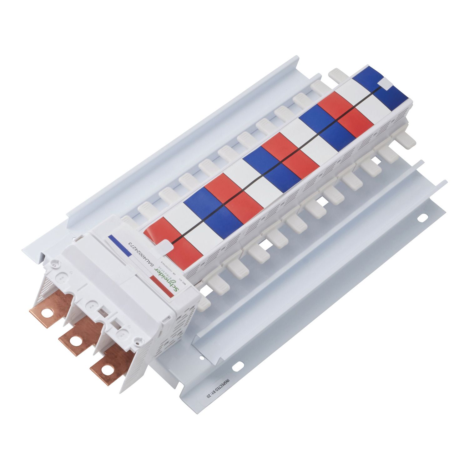 Picture of SAU Chassis 3PH, Acti9, 400A, 27mm for C120 MCB, 24 Poles, Top or Bottom Feed
