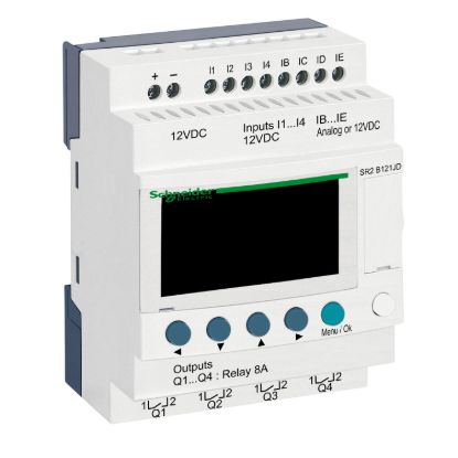 Picture of Compact smart relay, Zelio Logic, 12 I/O, 12 V DC, clock, display