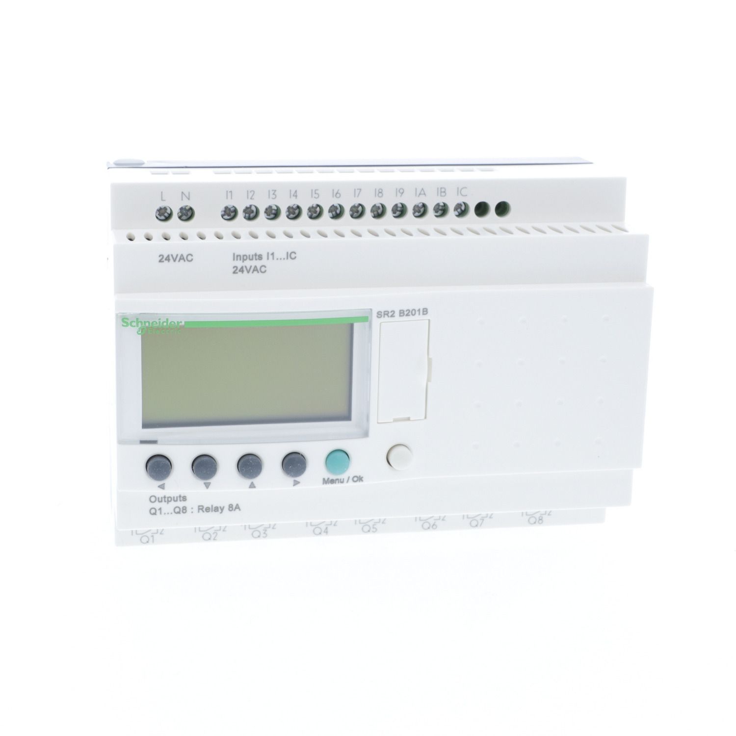 Picture of Compact smart relay, Zelio Logic, 20 I/O, 24 V AC, clock, display