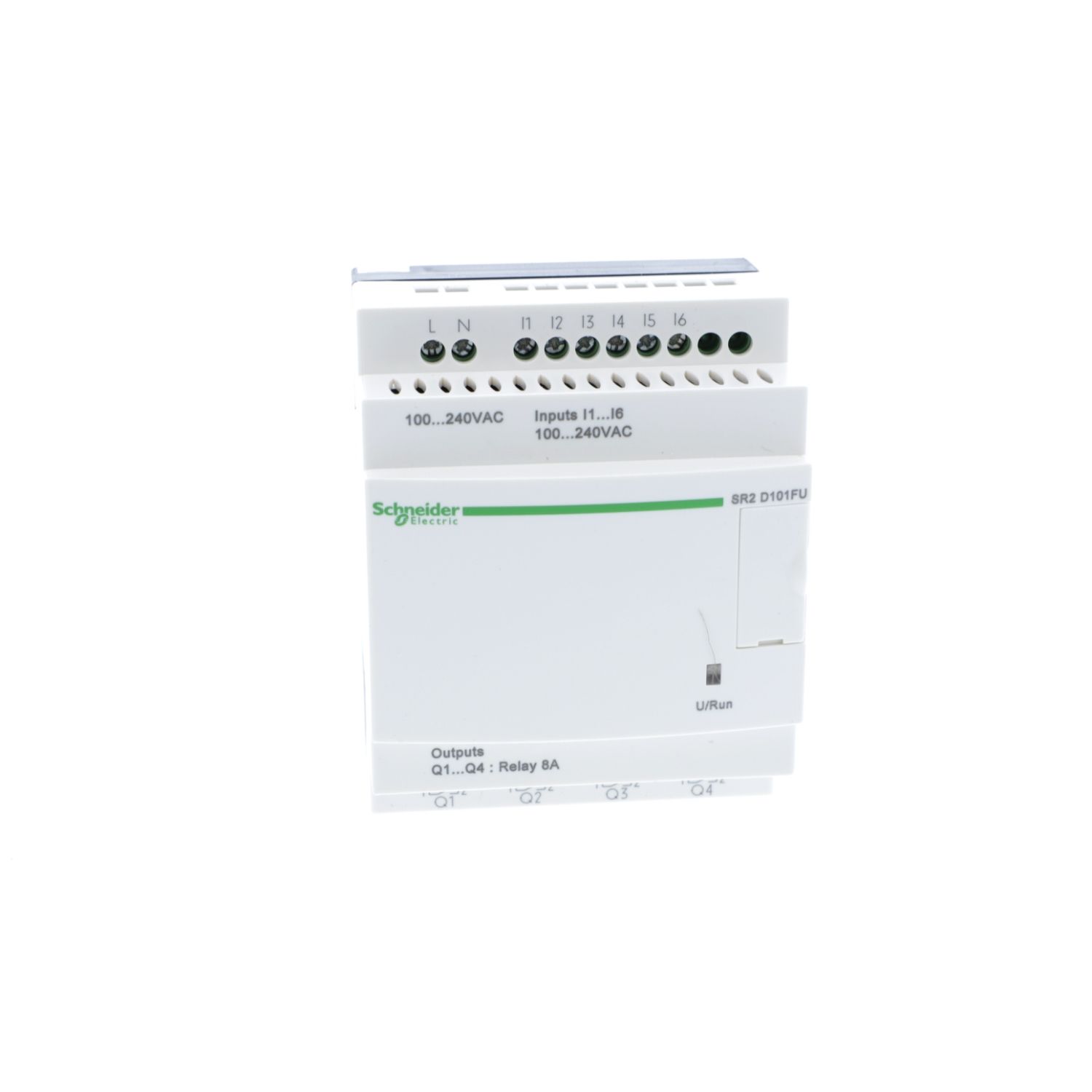 Picture of compact smart relay, Zelio Logic SR2 SR3, 10 IO, 100 to 240V AC, no clock, no display