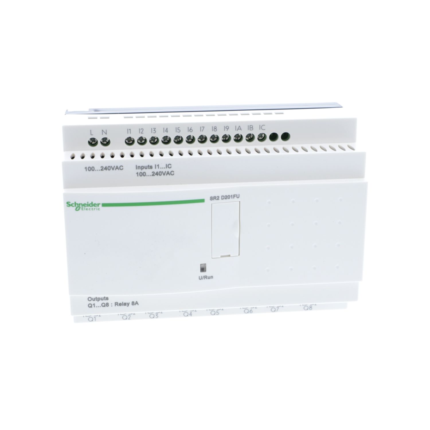 Picture of compact smart relay, Zelio Logic SR2 SR3, 20 IO, 100 to 240V AC, no clock, no display