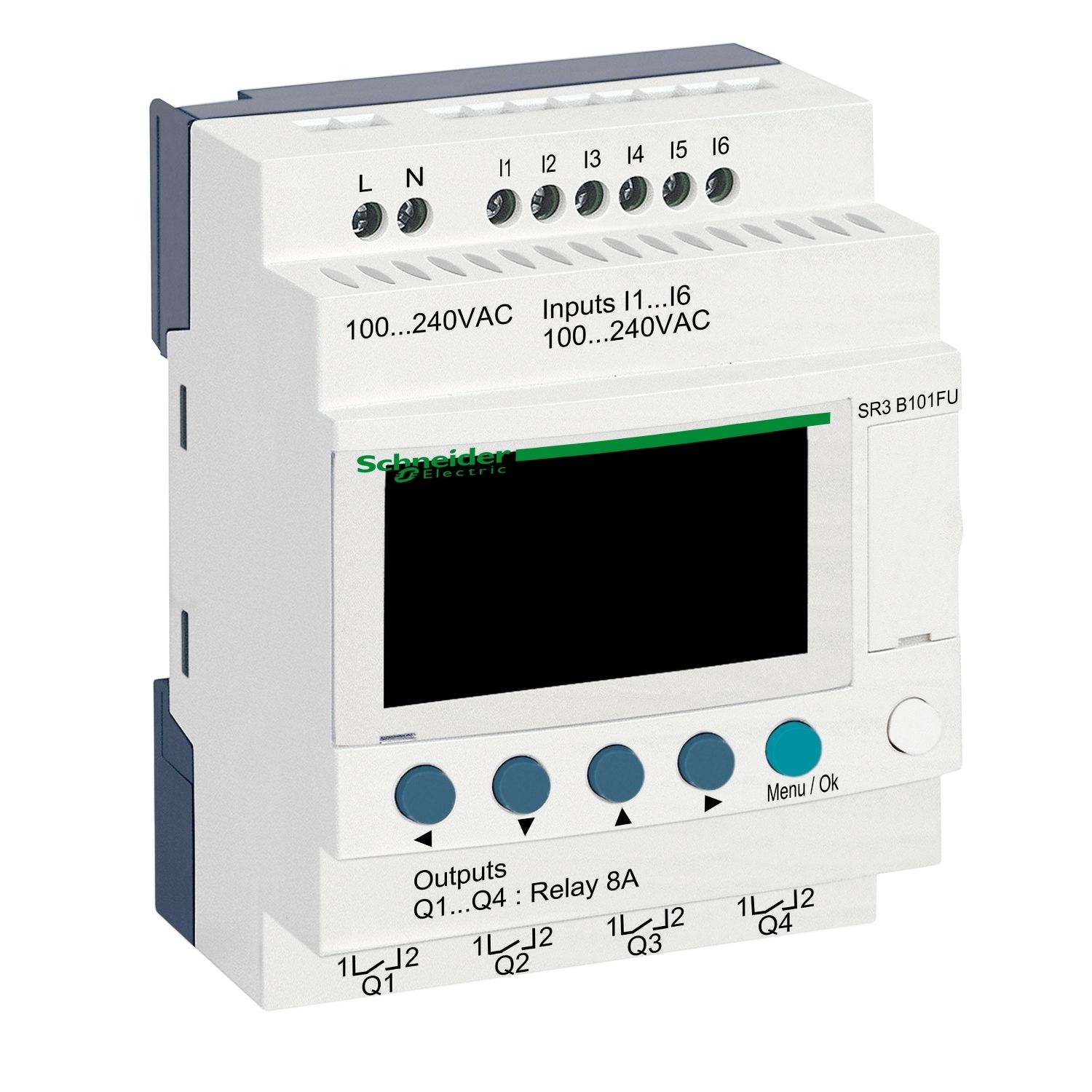 Picture of Modular smart relay, Zelio Logic, 10 I/O, 100...240 V AC, clock, display