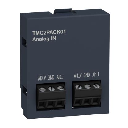 Picture of Analogue input cartridge, Modicon M221, packaging 2 analog inputs, I/O extension