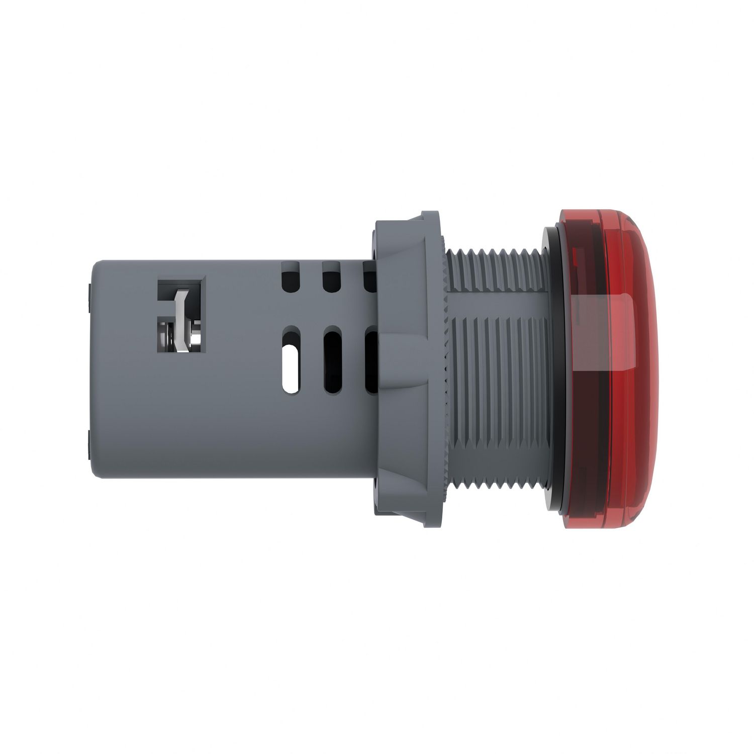 Picture of Monolithic pilot light, Easy Harmony XA2, plastic, red, 22mm, integral LED, screw clamp terminals, 24V AC DC
