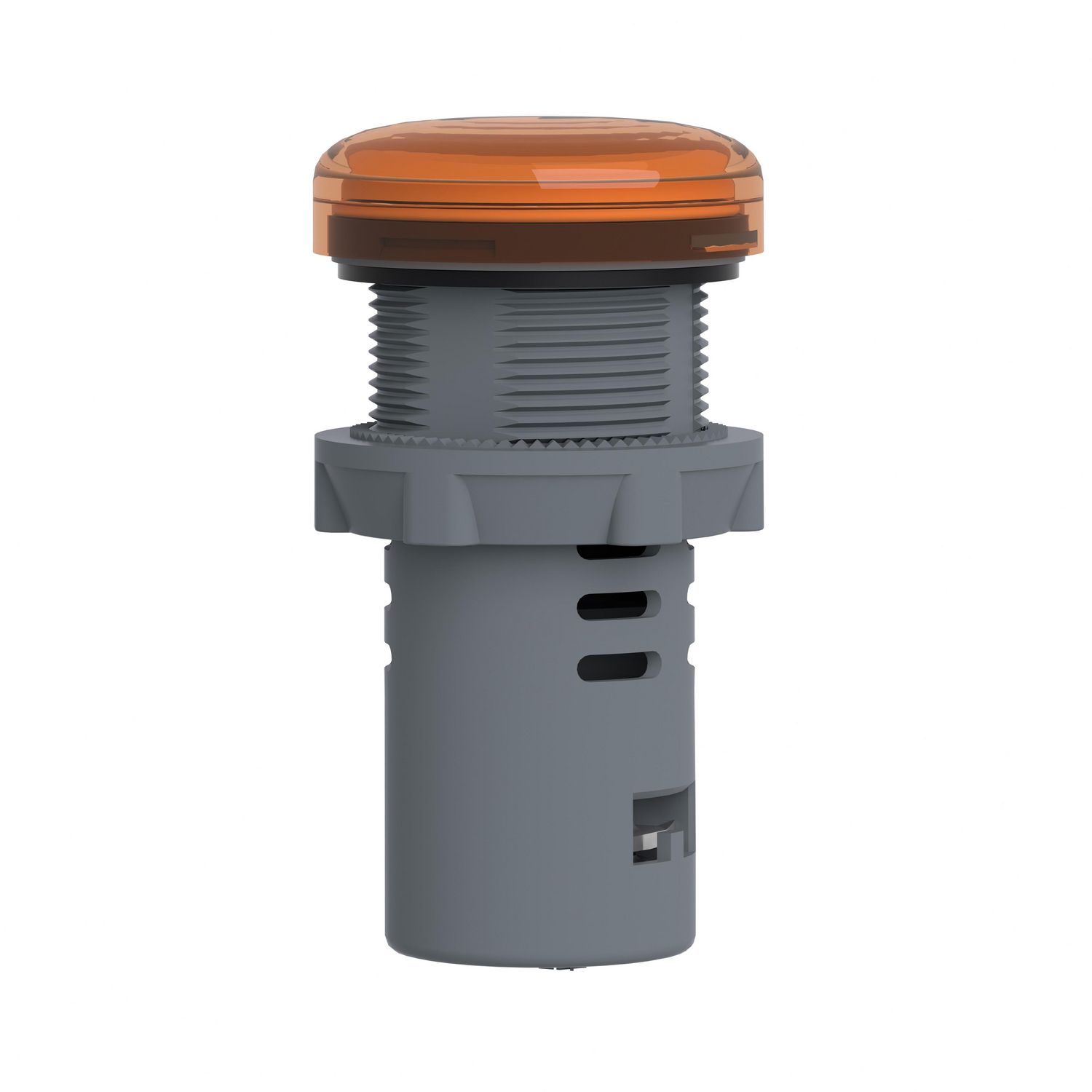 Picture of Monolithic pilot light, Easy Harmony XA2, plastic, amber, 22mm, integral LED, screw clamp terminals, 30V AC DC
