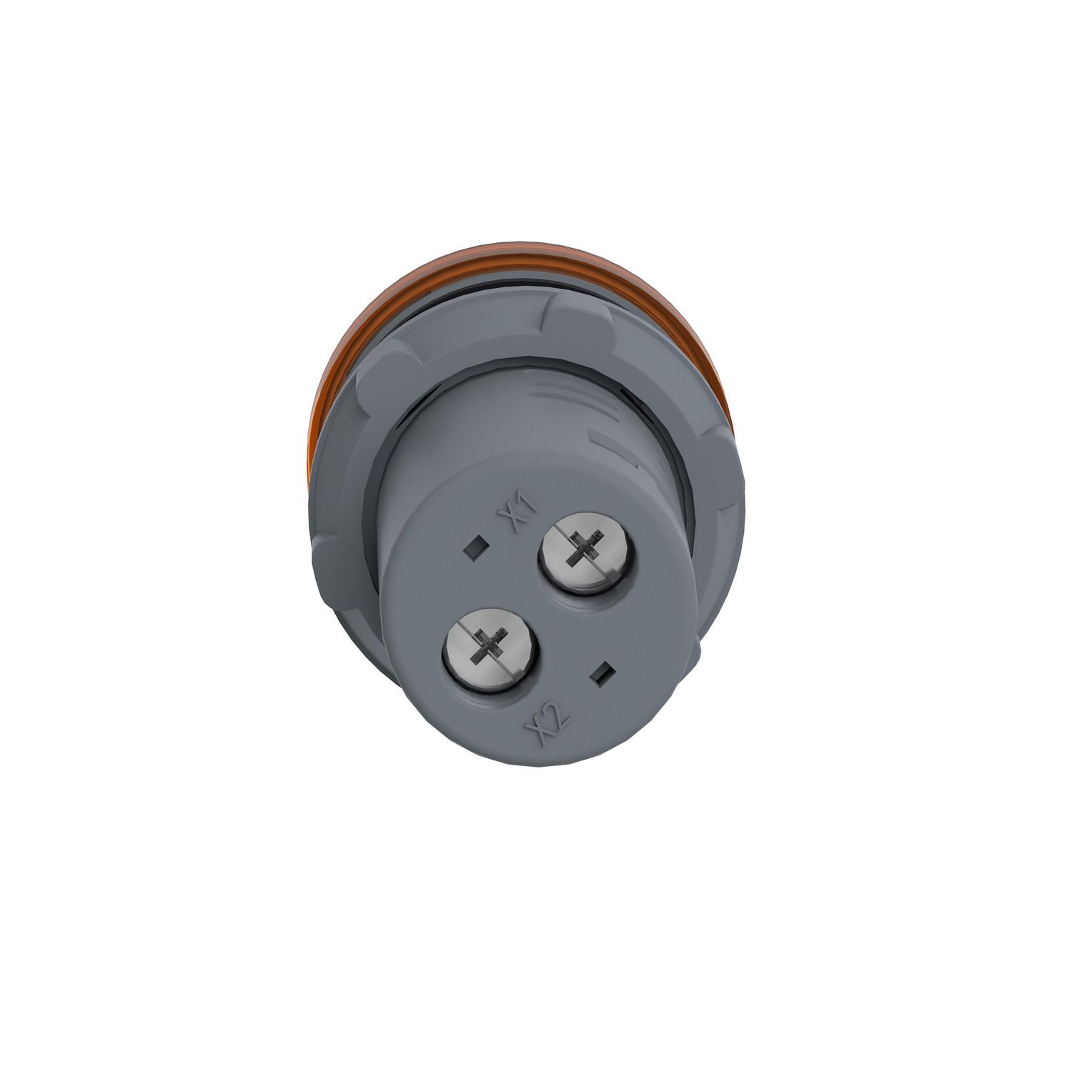 Picture of Monolithic pilot light, Easy Harmony XA2, plastic, amber, 22mm, integral LED, screw clamp terminals, 48V AC DC