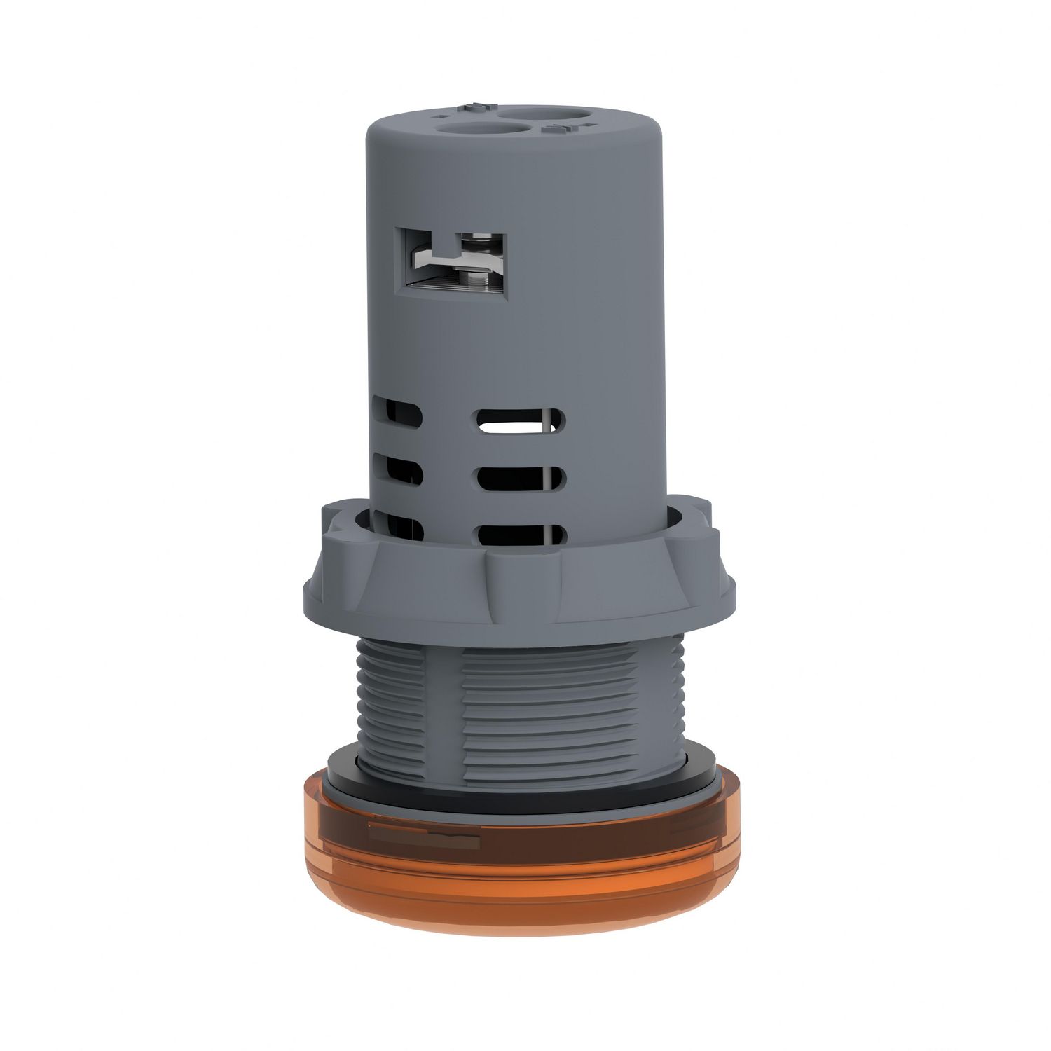 Picture of Monolithic pilot light, Easy Harmony XA2, plastic, amber, 22mm, integral LED, screw clamp terminals, 48V AC DC