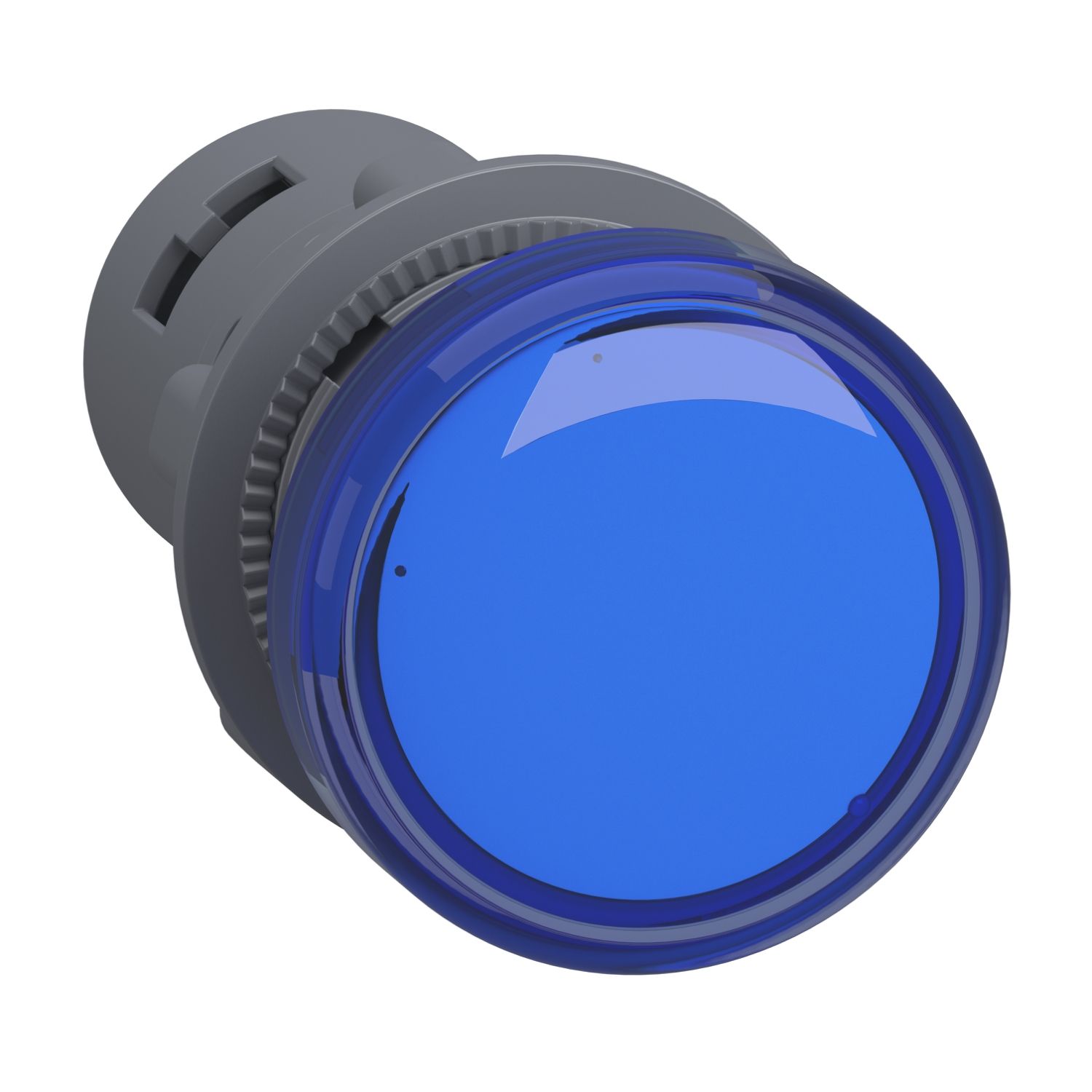 Picture of Monolithic pilot light, Easy Harmony XA2, plastic, blue, 22mm, integral LED, screw clamp terminals, 48V AC DC