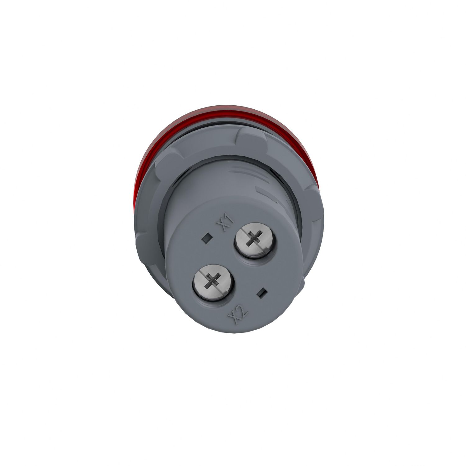 Picture of Monolithic pilot light, Easy Harmony XA2, plastic, red, 22mm, integral LED, screw clamp terminals, 60…63.5V AC DC