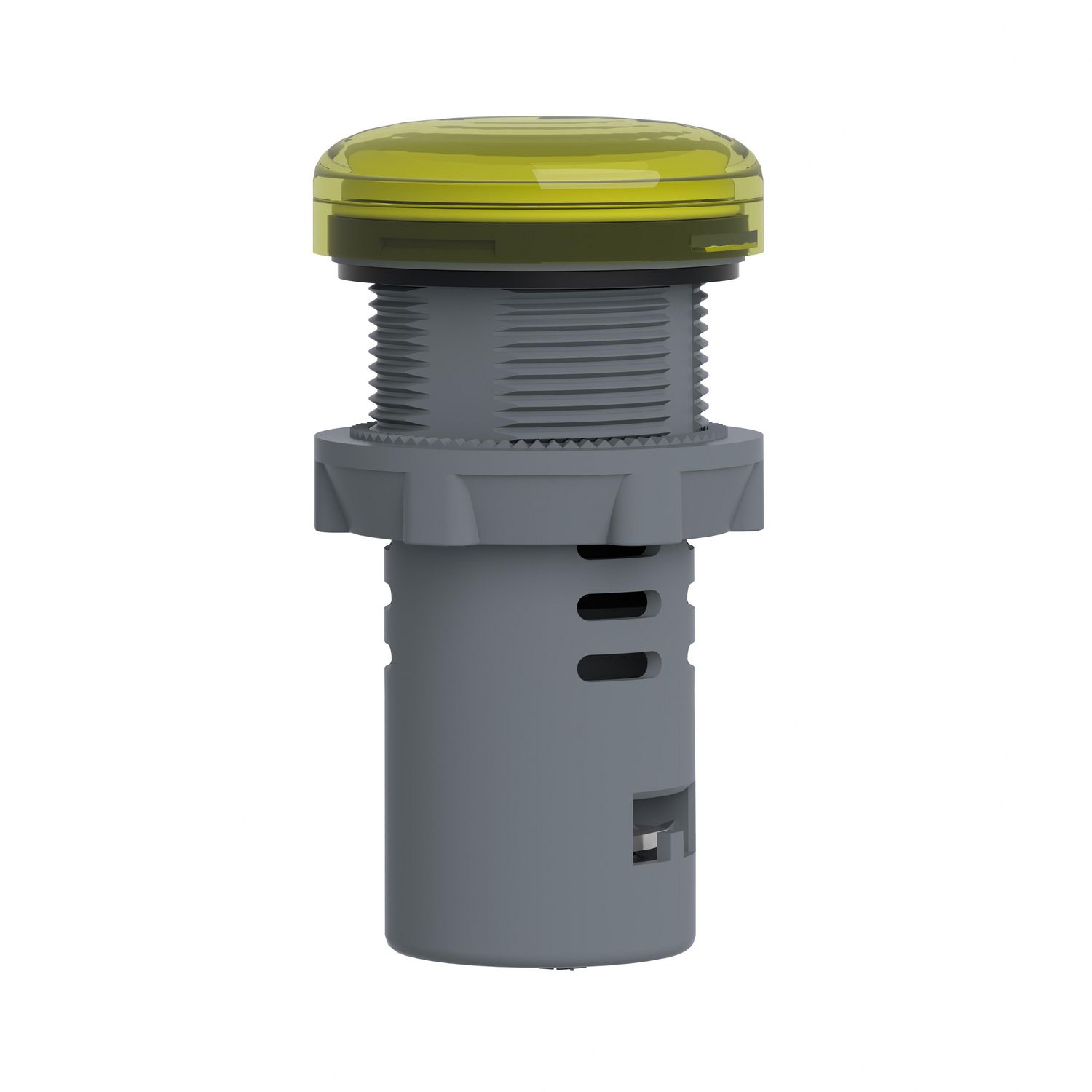 Picture of Monolithic pilot light, Easy Harmony XA2, plastic, yellow, 22mm, integral LED, screw clamp terminals, 60…63.5V AC DC