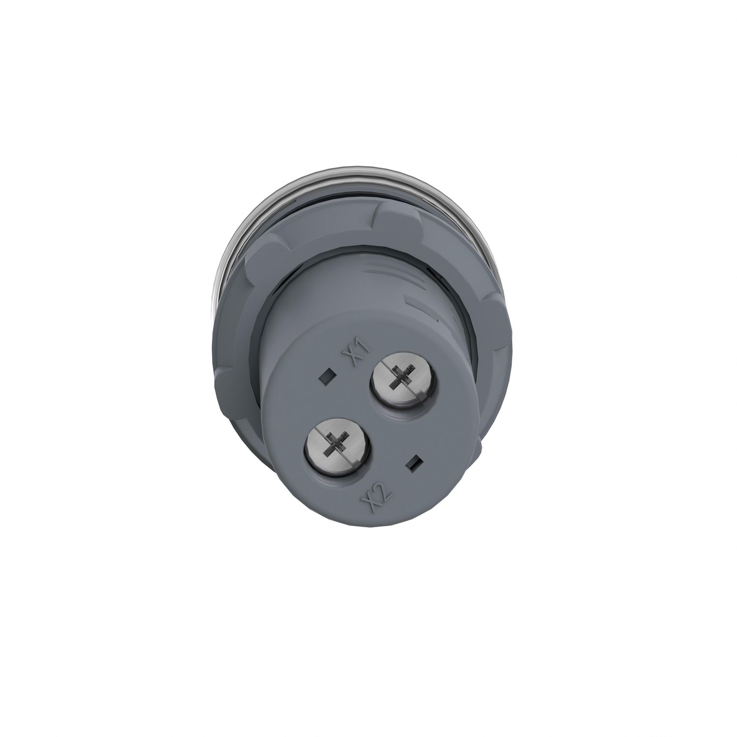 Picture of Monolithic pilot light, Easy Harmony XA2E, plastic, white, 22mm, integral LED, screw clamp terminals, 110V AC DC, anti interference