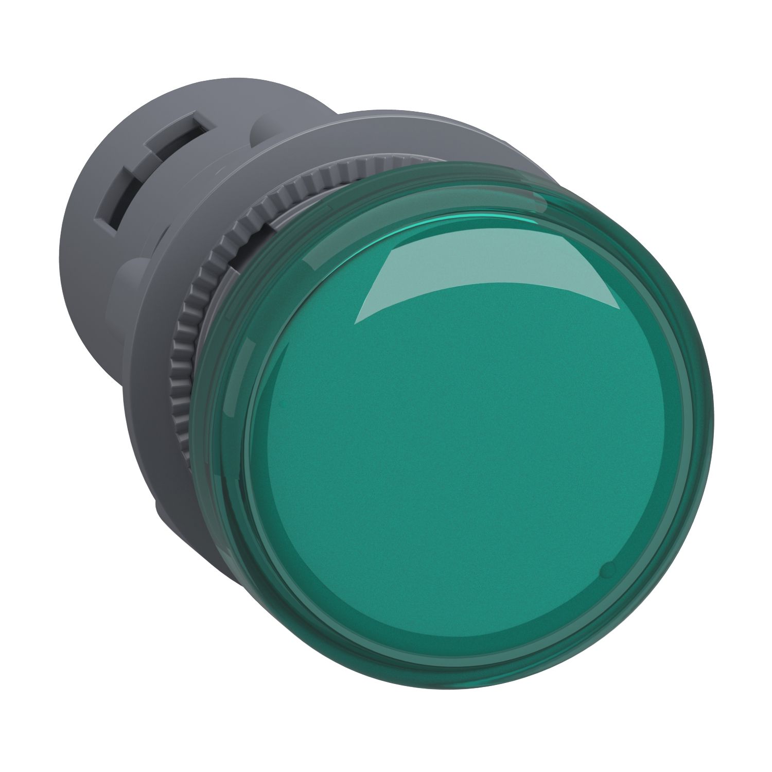 Picture of Monolithic pilot light, Easy Harmony XA2E, plastic, green, 22mm, integral LED, screw clamp terminals, 110V AC DC, anti interference