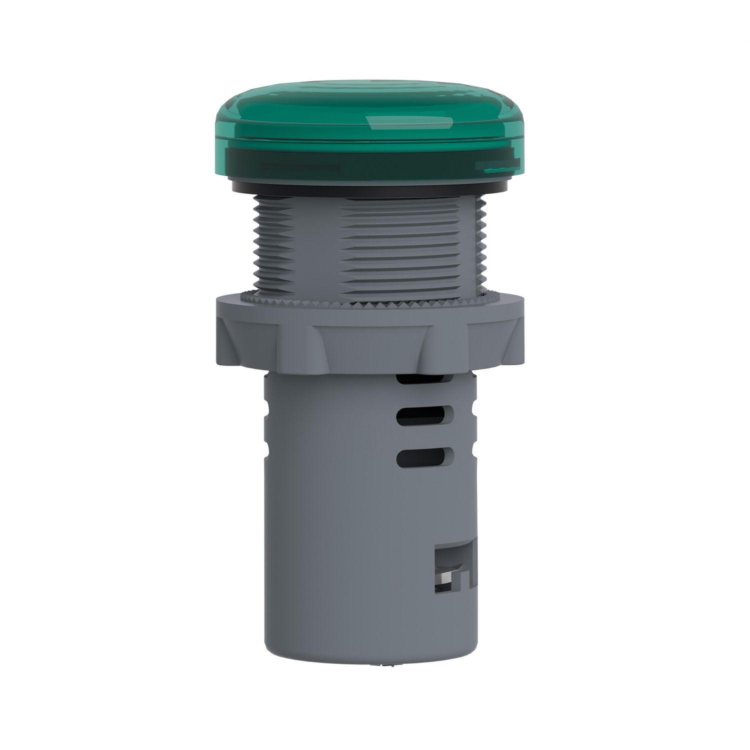 Picture of Monolithic pilot light, Easy Harmony XA2E, plastic, green, 22mm, integral LED, screw clamp terminals, 110V AC DC, anti interference