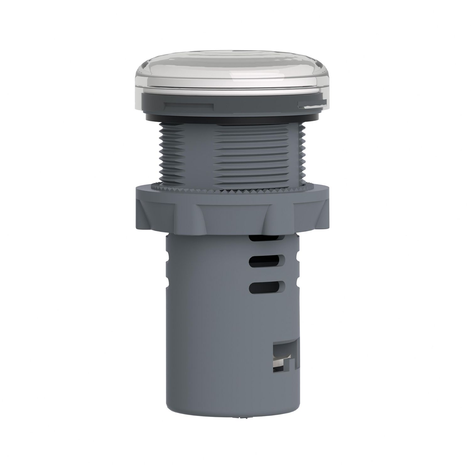 Picture of Monolithic pilot light, Easy Harmony XA2, plastic, white, 22mm, integral LED, screw clamp terminals, 220…230V AC, anti interference