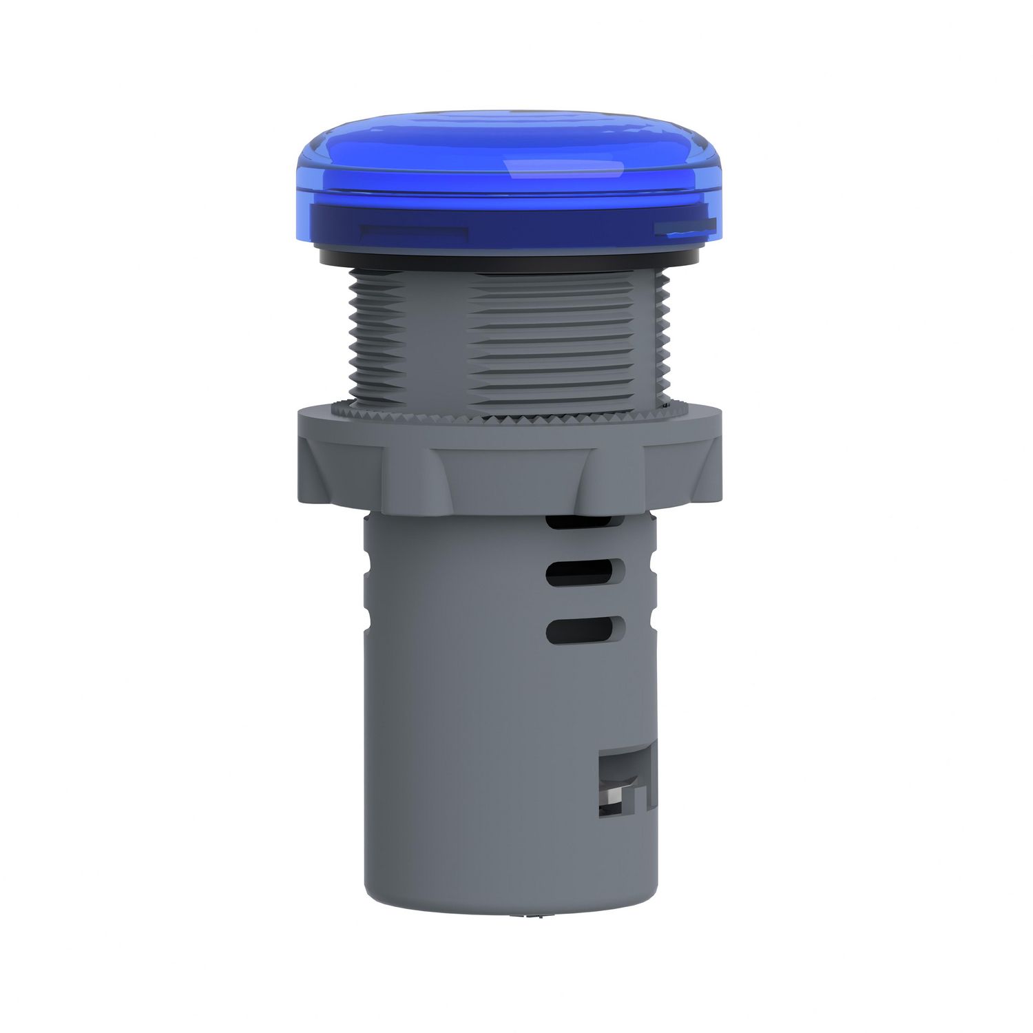 Picture of Monolithic pilot light, Easy Harmony XA2, plastic, blue, 22mm, integral LED, screw clamp terminals, 220…230V AC, anti interference