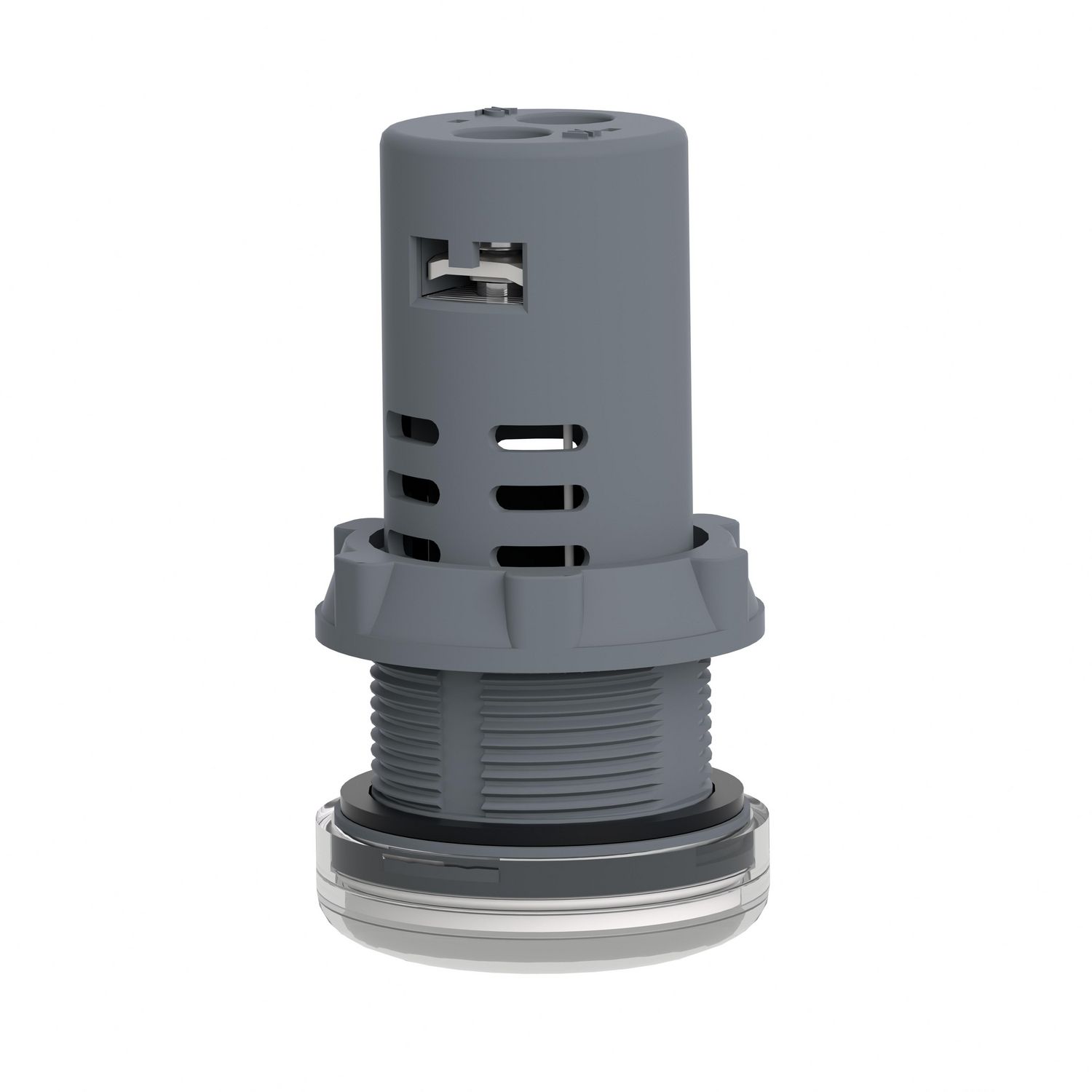 Picture of Monolithic pilot light, Easy Harmony XA2, plastic, white, 22mm, integral LED, screw clamp terminals, 220V DC