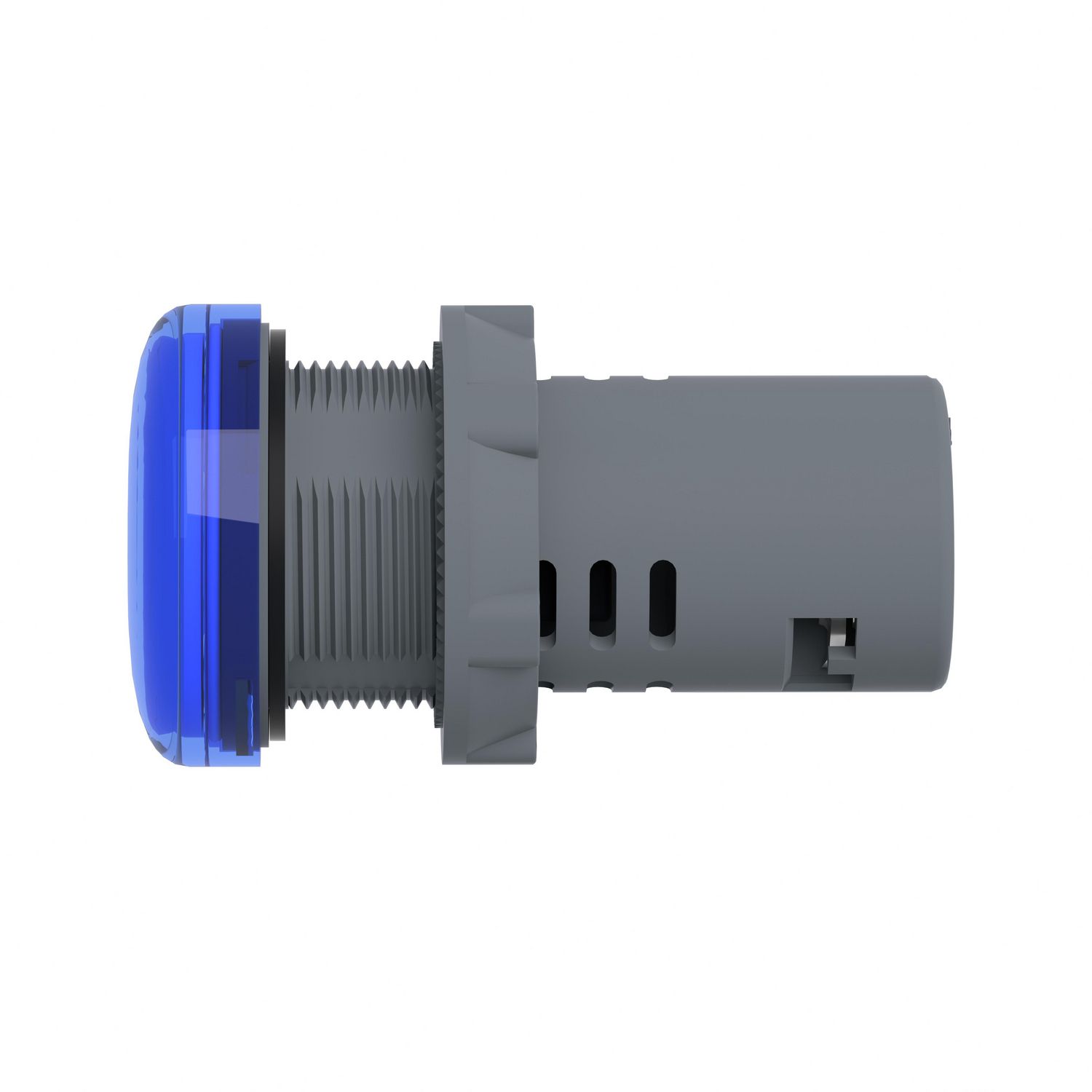 Picture of Monolithic pilot light, Easy Harmony XA2, plastic, blue, 22mm, integral LED, screw clamp terminals, 220V DC
