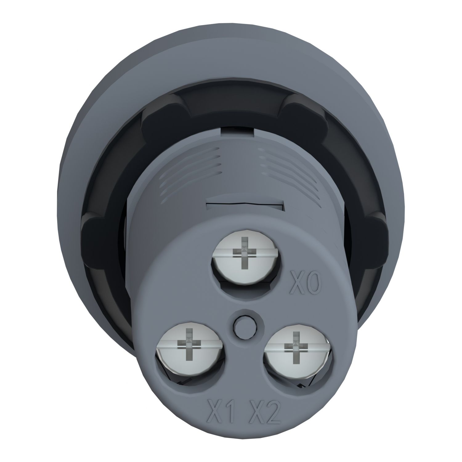 Picture of Monolithic pilot light, Easy Harmony XA2E, plastic, green red, 22mm, ground indicator, screw clamp terminals, 380 to 400V AC