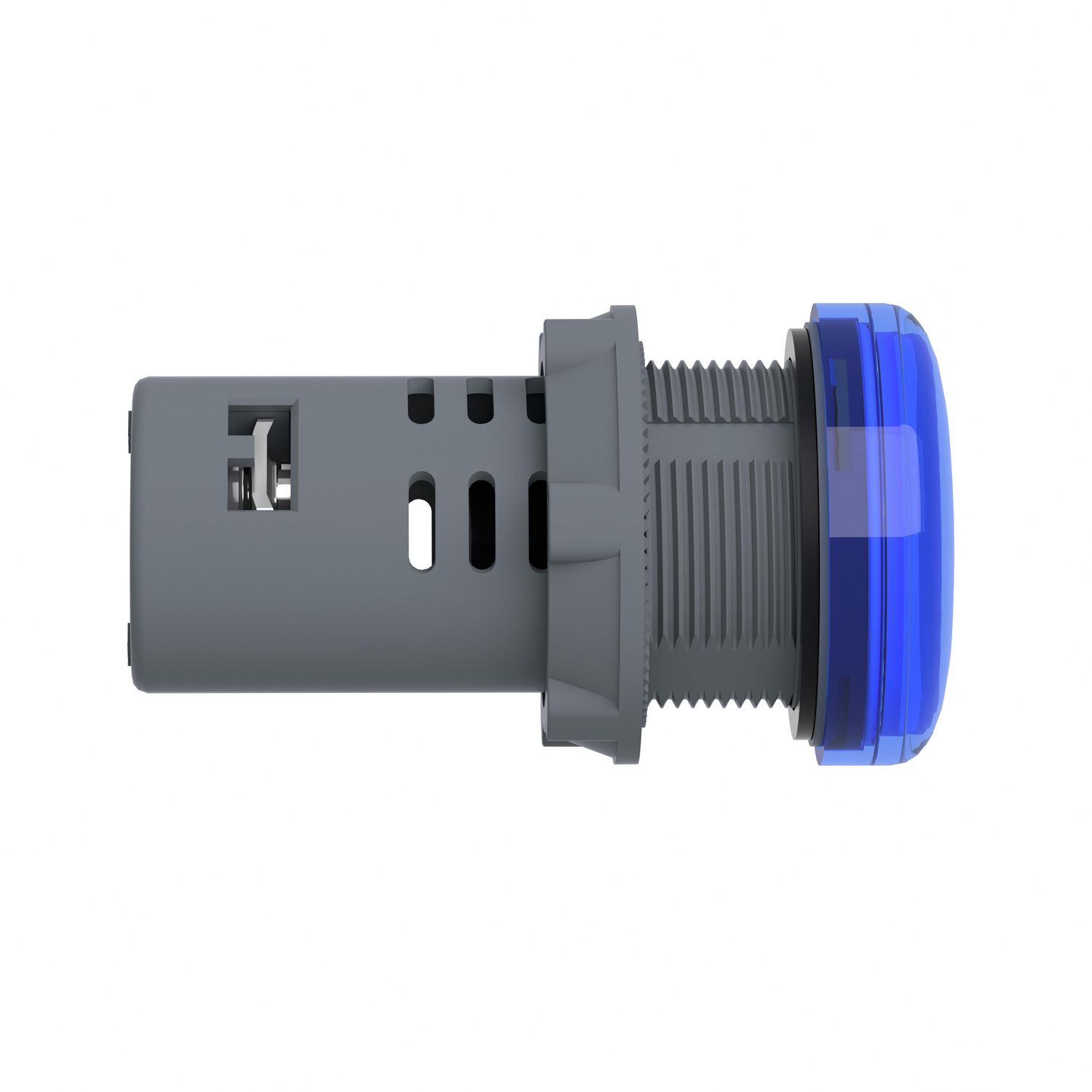 Picture of Monolithic pilot light, Easy Harmony XA2, plastic, blue, 22mm, integral LED, screw clamp terminals, 380…400V AC, anti interference