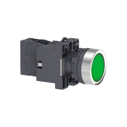 Picture of Comp ill PB plast green flush 24V 1NO