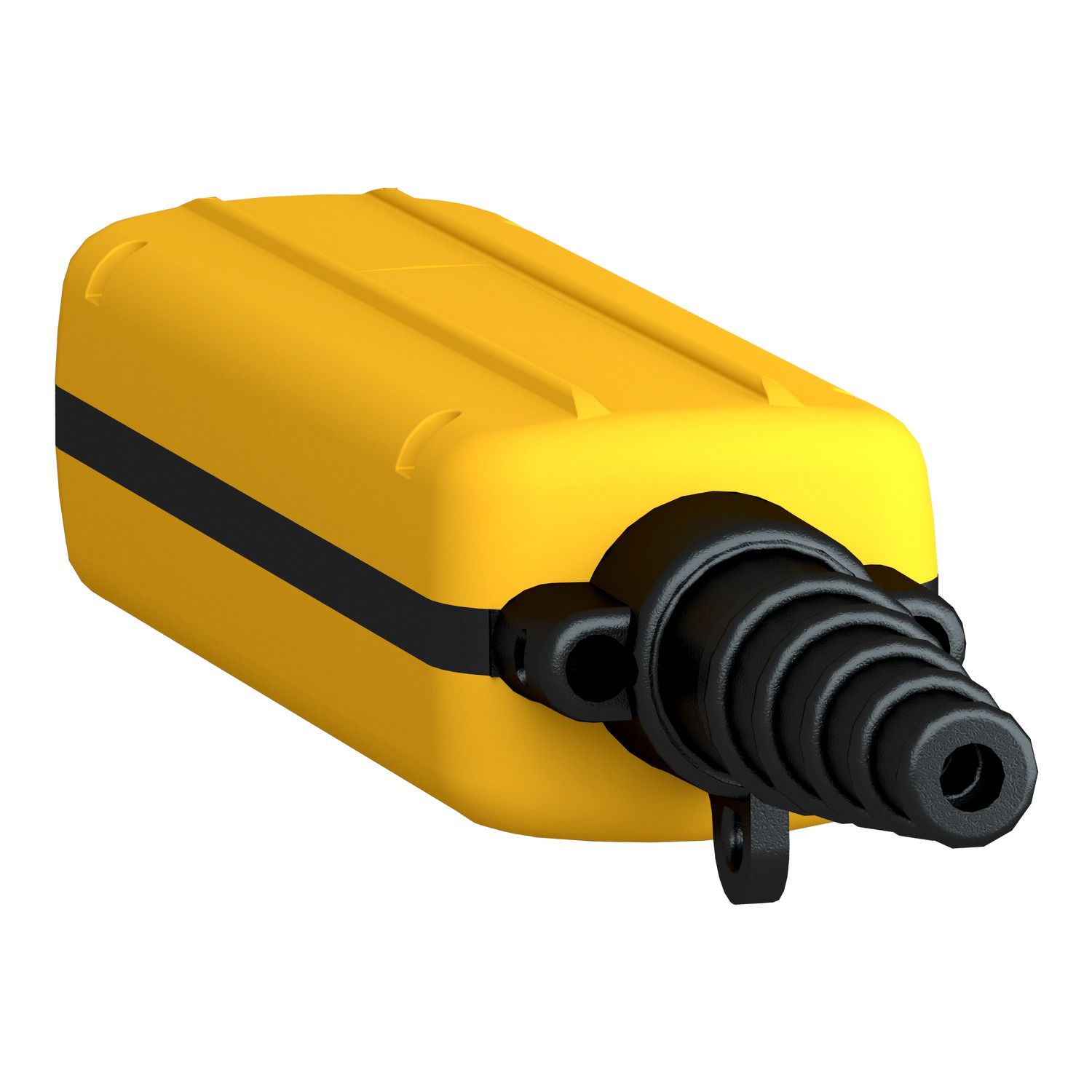 Picture of Empty pendant control station, Harmony XAC, plastic, yellow, 4 cut outs