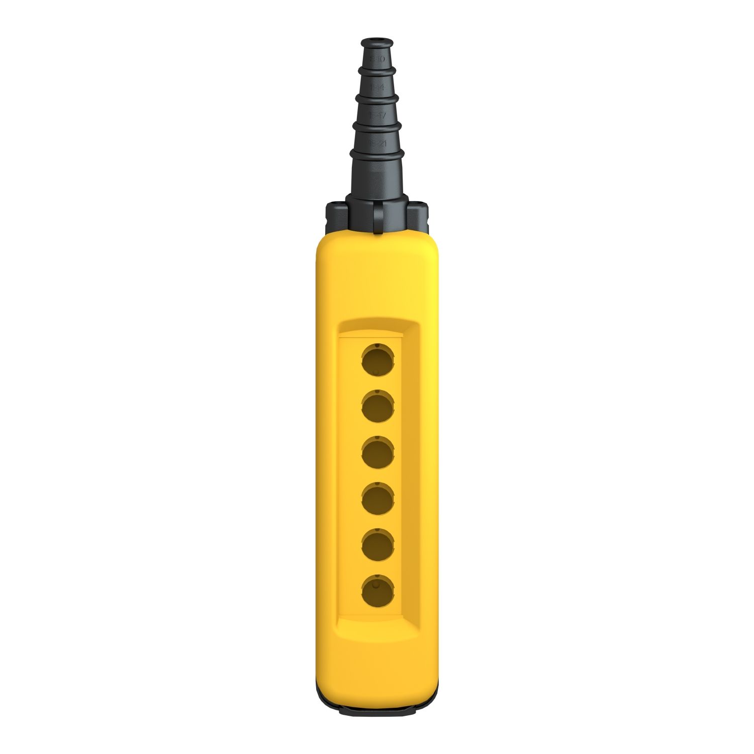Picture of Empty pendant control station, Harmony XAC, plastic, yellow, 6 cut outs