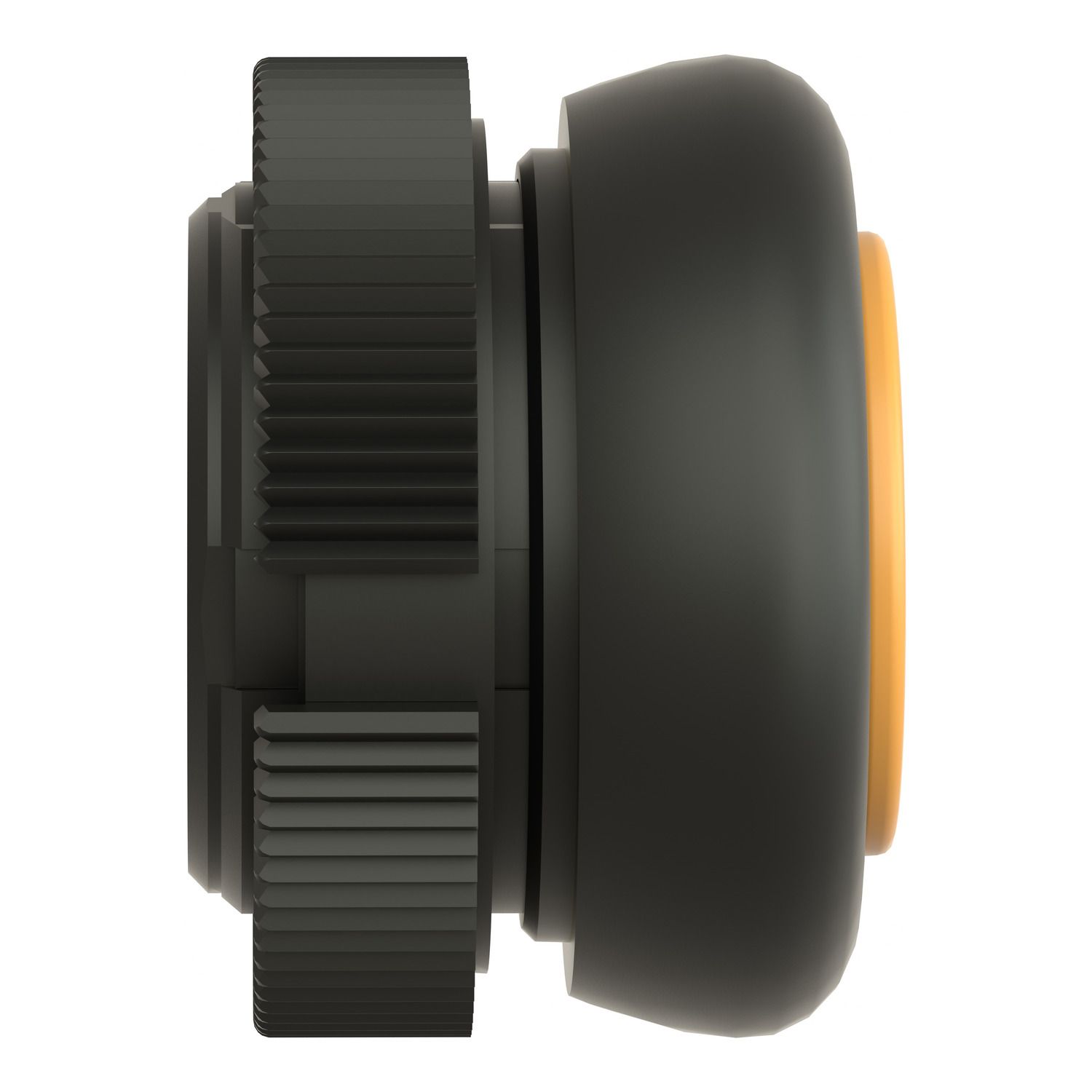 Picture of Head for push button, Harmony XAC, plastic, yellow, booted, spring return