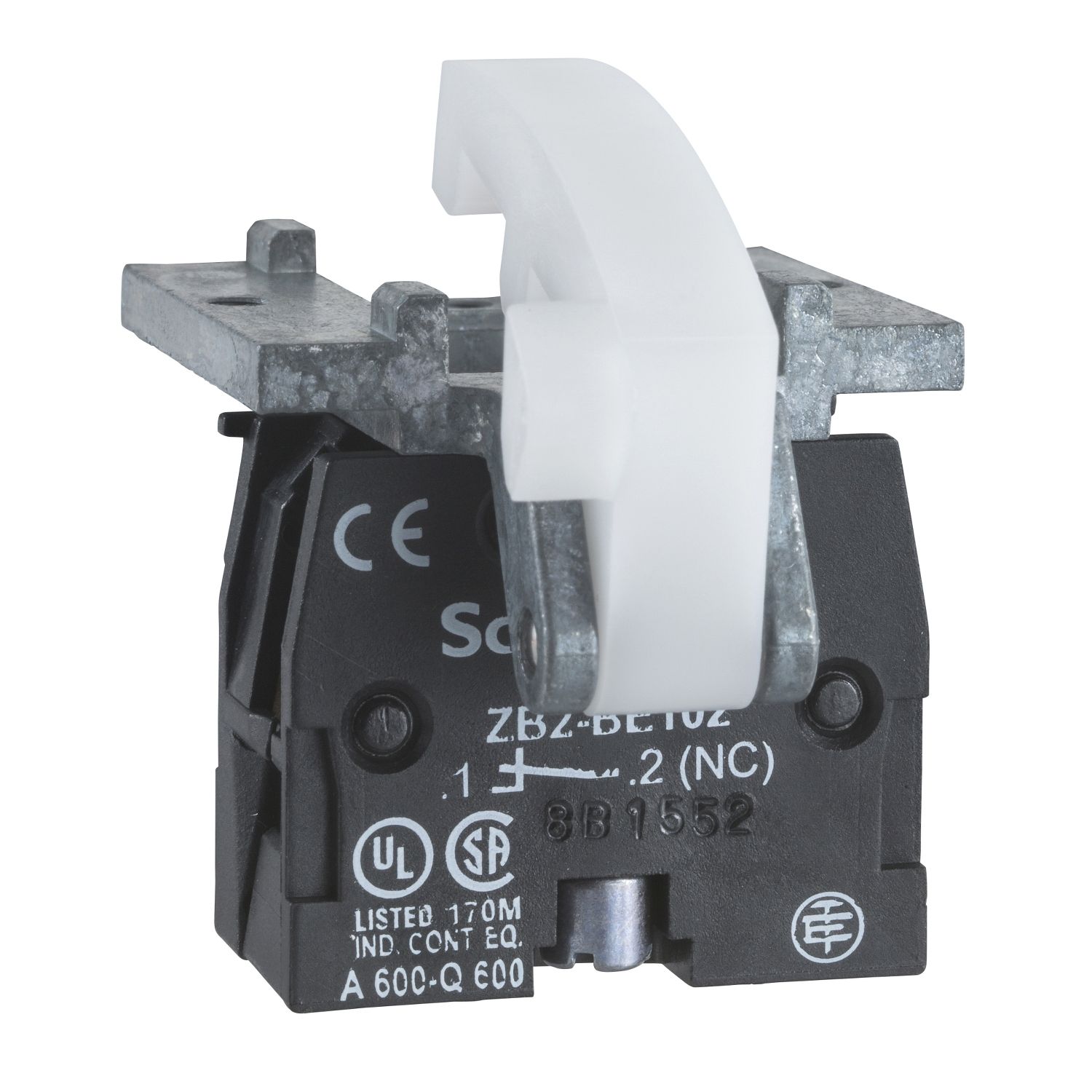 Picture of Single contact block, Harmony XAC, spring return, screw clamp terminal, 1NO+1NC