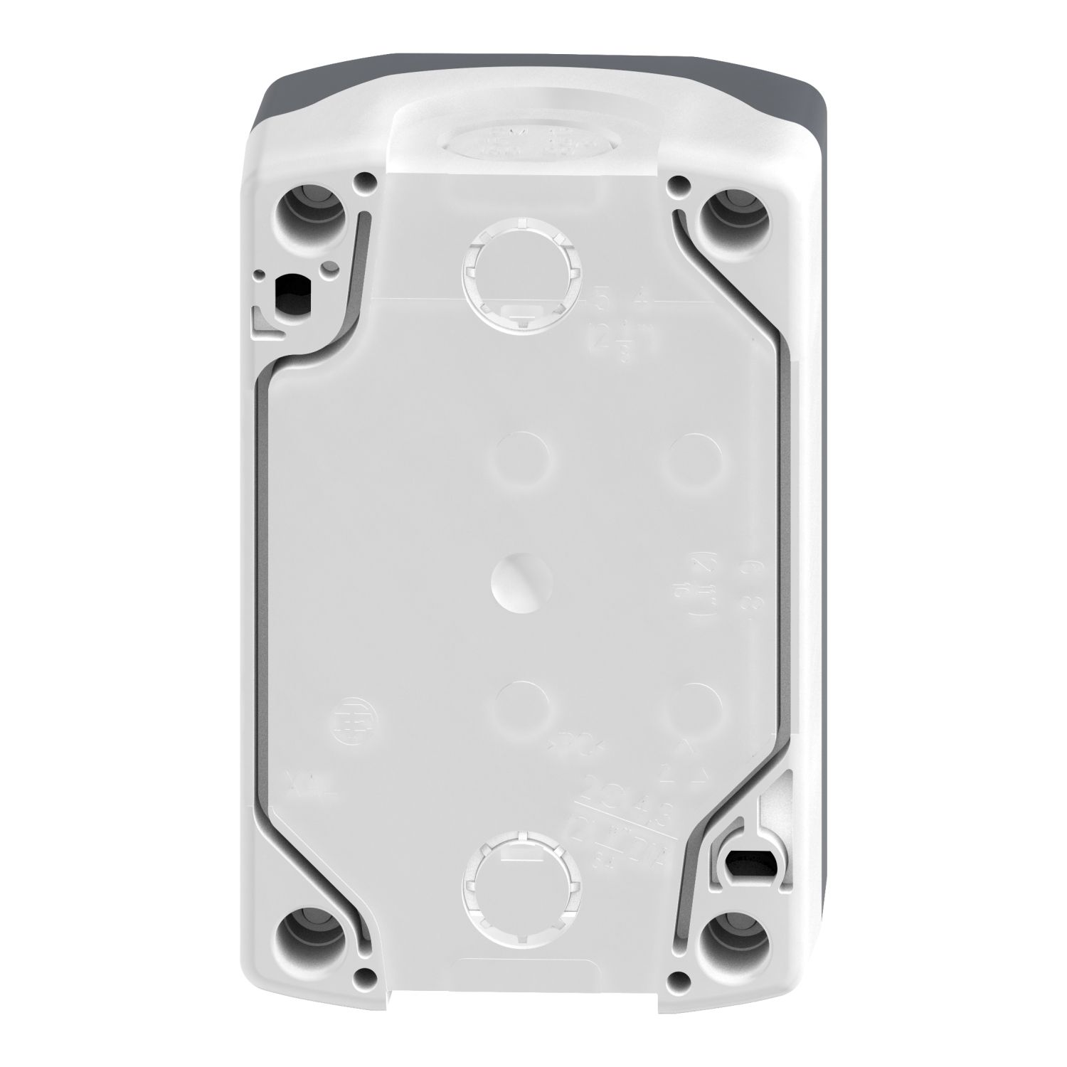 Picture of Control station, Harmony XALD, XALK, plastic, dark grey lid, 2 flush push buttons 22mm, marked UP ARROW DOWN ARROW, 2NO