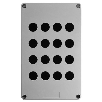 Picture of Empty control station without hinges, Harmony XAP, plastic, grey, 16 cut outs, 22mm, 151 x 241 x 83mm