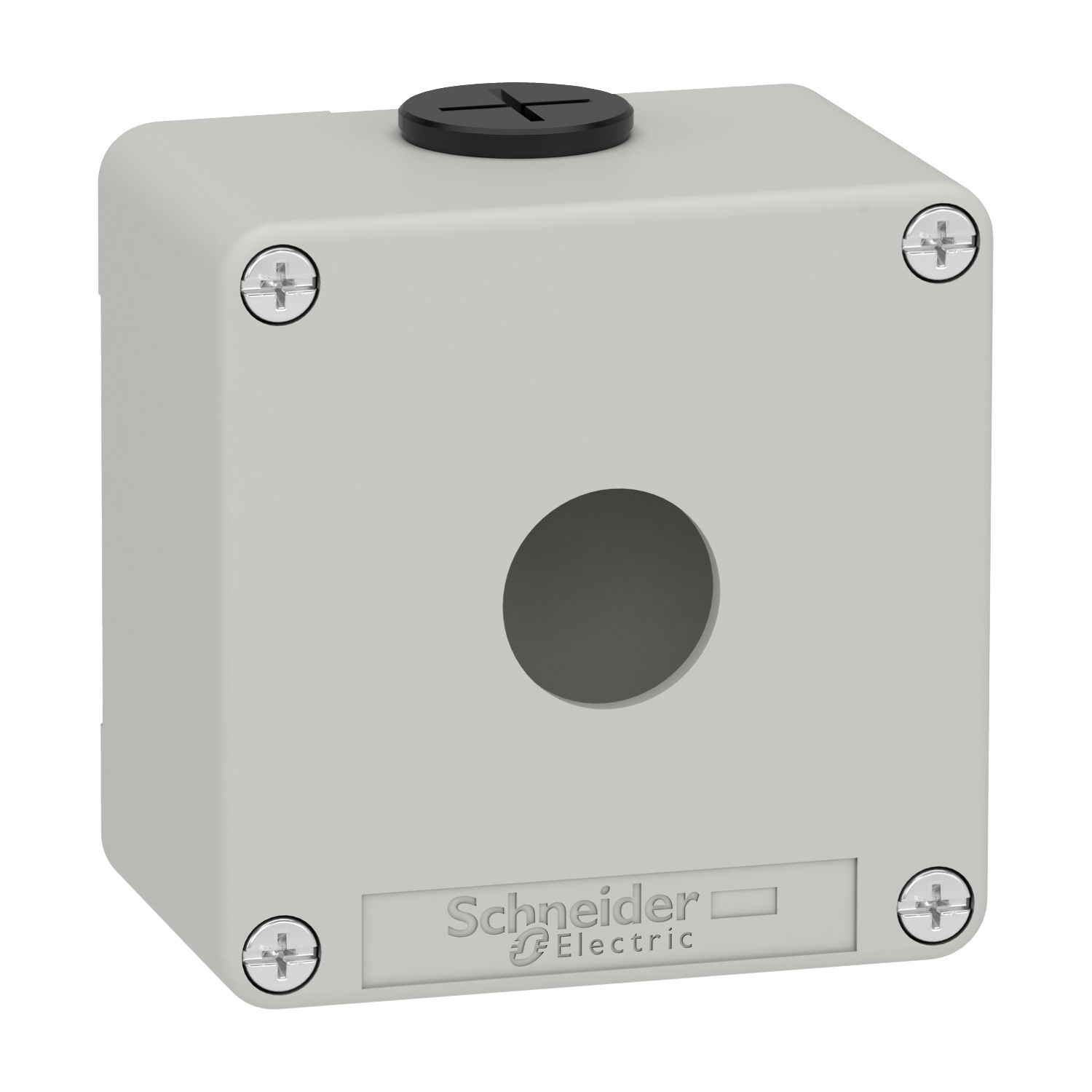 Picture of Die cast empty control station, Harmony XAP, XB2 SL, zinc alloy, grey, M20, 1 cut out 22mm, 80x80x51,5mm, UL cULus