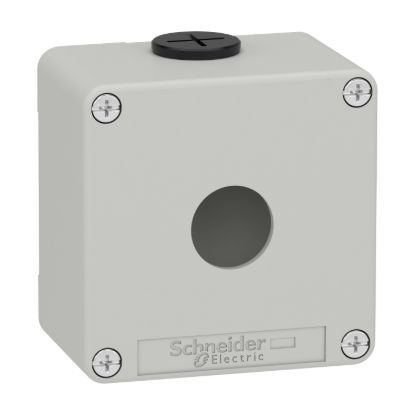 Picture of Die cast empty control station, Harmony XAP, XB2 SL, zinc alloy, grey, M20, 1 cut out 22mm, 80x80x51,5mm, UL cULus