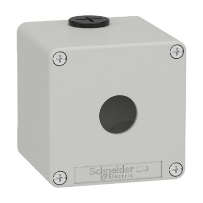 Picture of Die cast empty control station, Harmony XAP, XB2 SL, zinc alloy, grey, M20, 1 cut out 22mm, 80x80x77mm, UL cULus