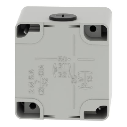 Picture of Die cast empty control station, Harmony XAP, XB2 SL, zinc alloy, grey, M20, 1 cut out 22mm, 80x80x77mm, UL cULus