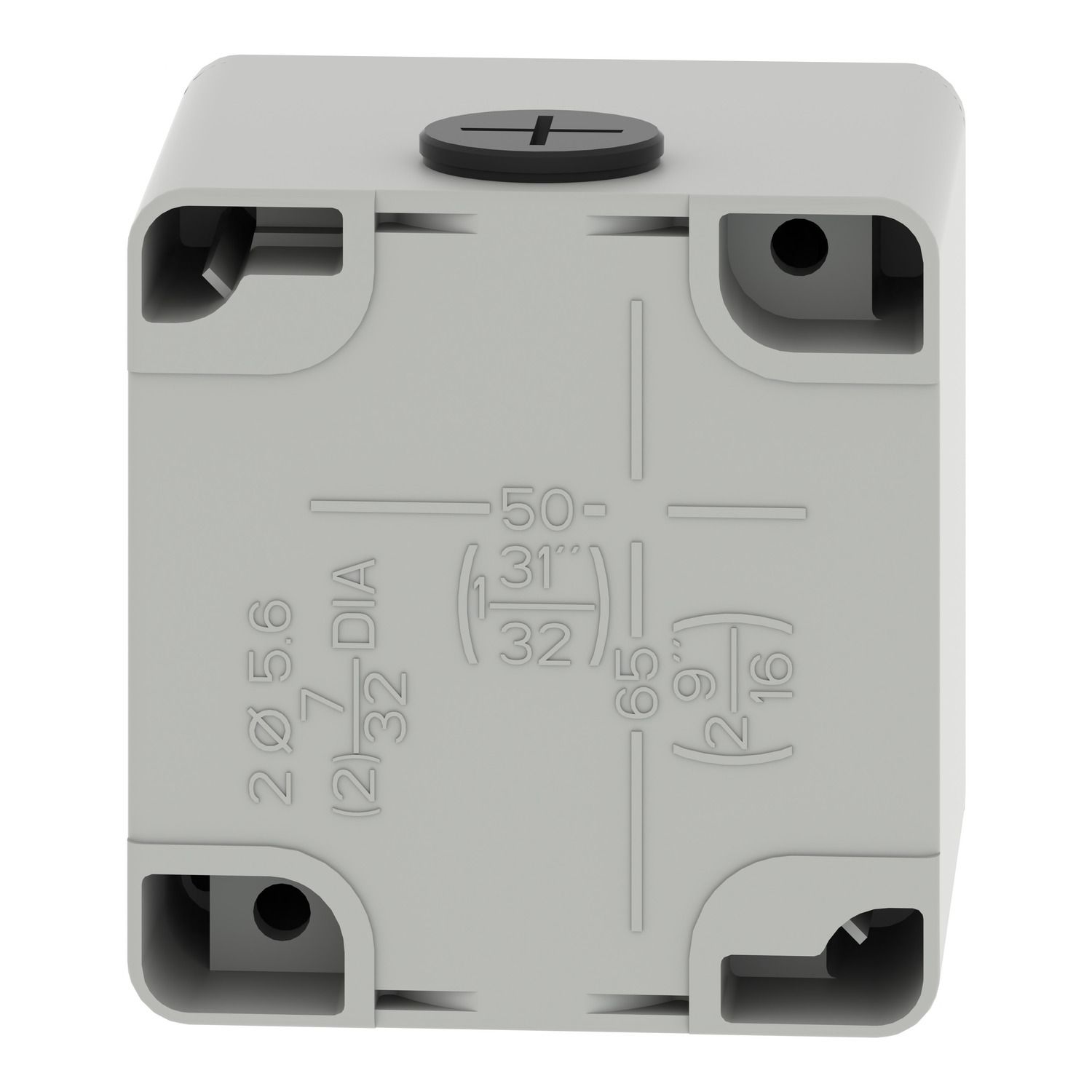 Picture of Die cast empty control station, Harmony XAP, XB2 SL, zinc alloy, grey, M20, 2 cut outs 22mm, 80x80x77mm, UL cULus