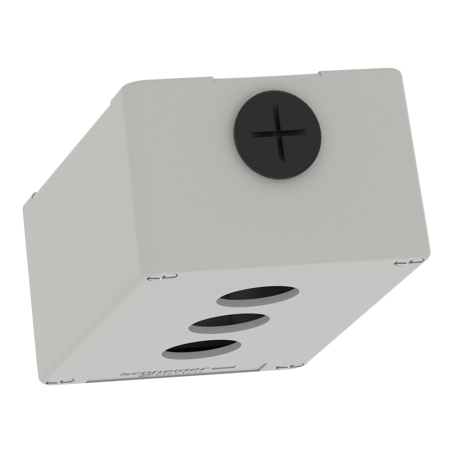 Picture of Die cast empty control station, Harmony XAP, XB2 SL, zinc alloy, grey, M20, 3 cut outs 22mm, 80x130x51,5mm, UL cULus