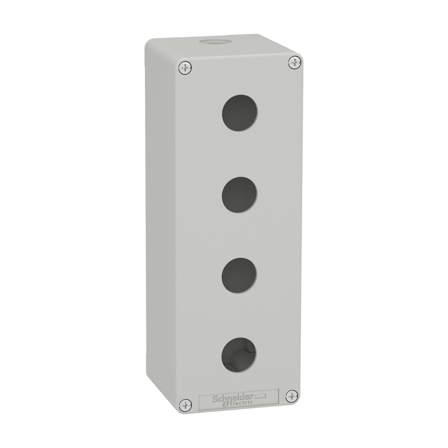 Picture of Die cast empty control station, Harmony XAP, XB2 SL, zinc alloy, grey, M25, 4 cut outs 22mm, 80x220x77mm