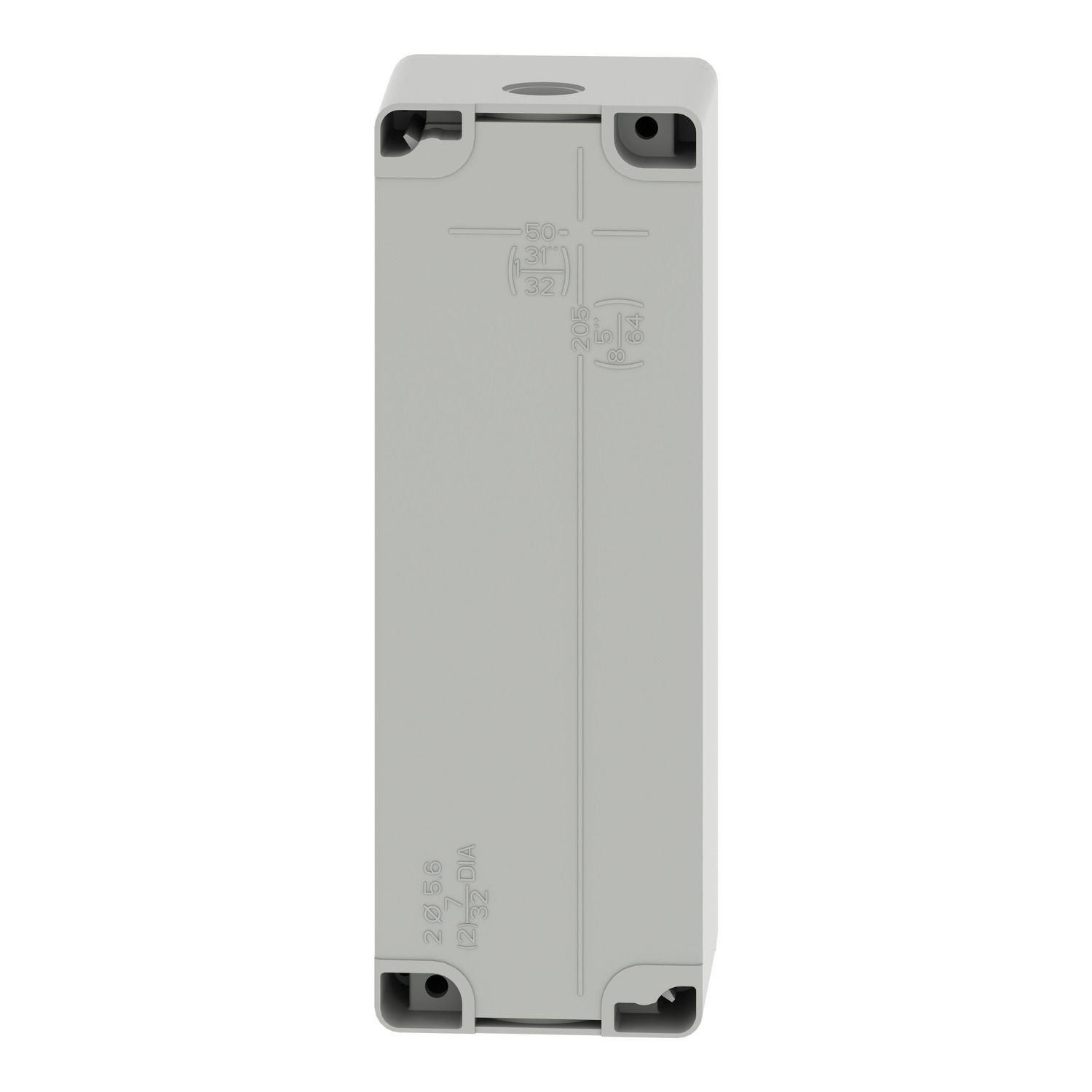 Picture of Die cast empty control station, Harmony XAP, XB2 SL, zinc alloy, grey, M25, 5 cut outs 22mm, 80x220x77mm