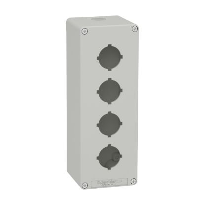 Picture of Empty control station, Harmony XAP, XB2 SL, zinc alloy, grey, M25, 4 cut outs 30mm with notches, 80x220x77mm